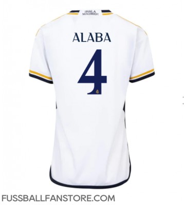 Real Madrid David Alaba #4 Replik Heimtrikot Damen 2023-24 Kurzarm